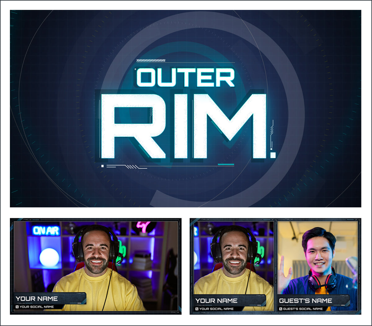 The Outer Rim Sci-Fi Overlay Template for StreamYard, OBS, and more ...