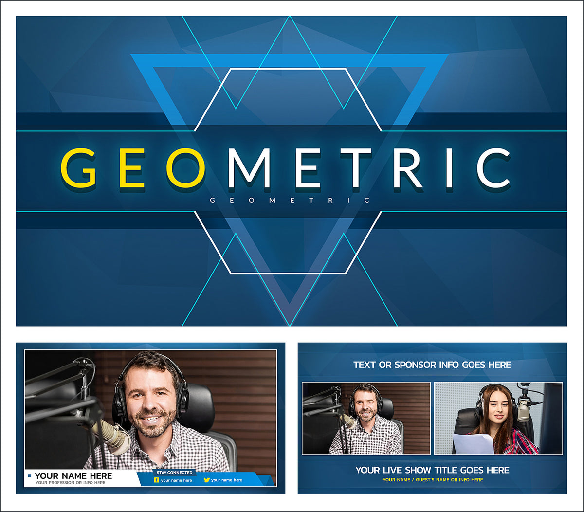 StreamYard overlay and background template - Geometric – Streamer Templates