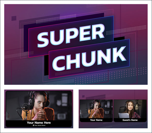 Super Chunk  - StreamYard overlay and background template